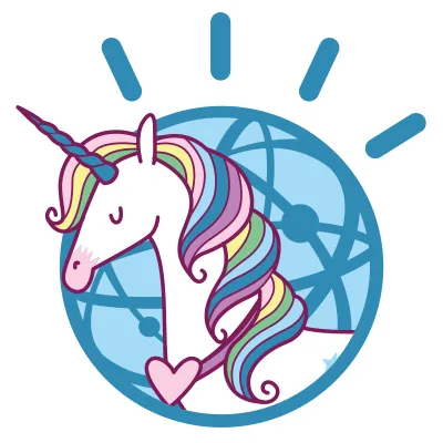 Sticker, with the Beauticorn horn acting as one of the thought rays in the Watson logo